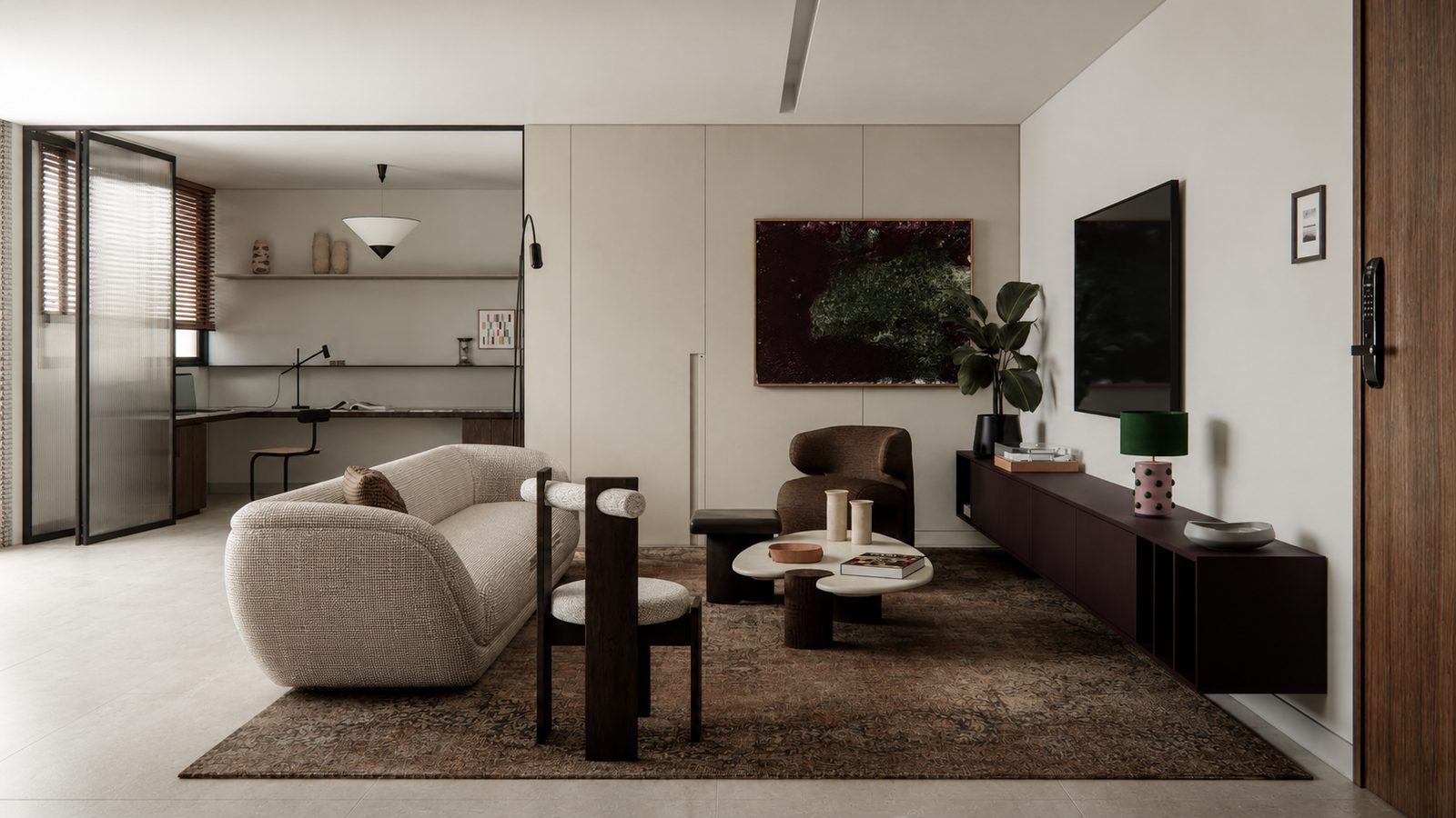 Sala de estar do Apartamento Anil, projeto de interiores em Belo Horizonte
